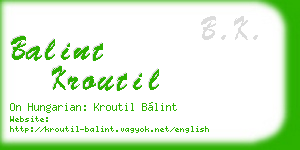 balint kroutil business card