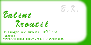 balint kroutil business card